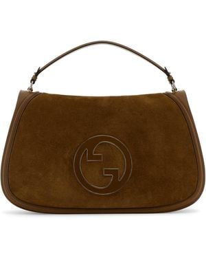 Gucci Handbag G.Blondie Suede Dafne in Brown | Lyst