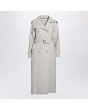 Max Mara Sandcoloured Doublebreasted Duster Coat - Gray