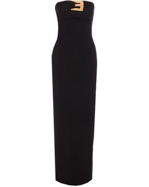 Balmain Belted Bustier Long Dress - Black