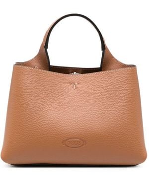 Tod's T Timeless Micro Leather Handbag - Brown