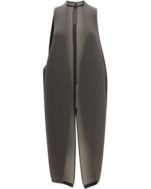 Rick Owens Vest Long Wool And Shearling - Multicolor