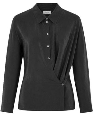 Lemaire Straight Collar Twisted Shirt - Black
