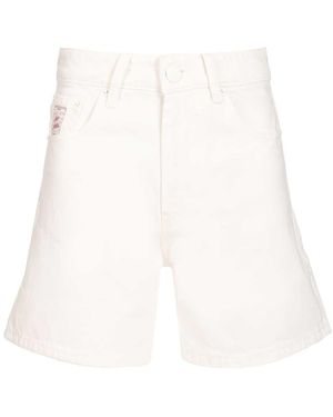 Ami Paris Ami Cotton Twill Shorts - White