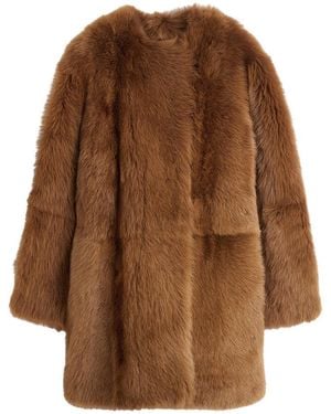TOTEME Short Lamb Fur Coat - Brown