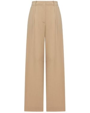 Loewe Tailored Barrel Wool Pants - Natural