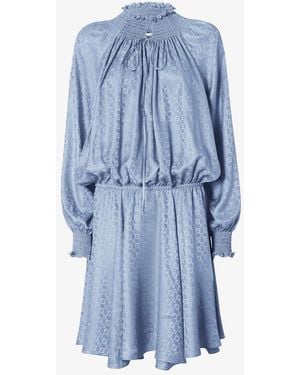 Fendi Silk Jacquard Dress - Blue