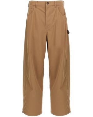 【関税&送料込】Loewe Trousers Loewe Logo Waistband Wide-Leg Trousers | Neiman Marcus