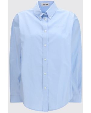 Miu Miu Cotton Poplin Shirt - Blue
