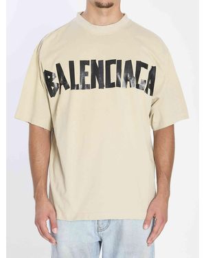 Balenciaga Tape Type T-Shirt - Natural