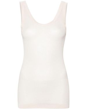Lemaire Ribbed Tank Top - White