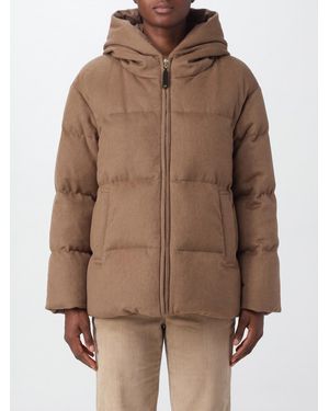 Max Mara Quilted Wool Short Hooded Jacket - Brown