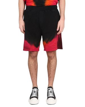 DSquared² Relaxed Fit Shorts With Flame Print - Black