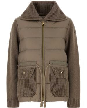 Moncler Dove Wool Blend Cardigan - Brown