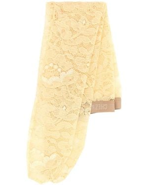 Valentino Garavani Cream Stretch Lace Socks - Yellow