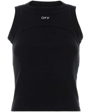 Off-White c/o Virgil Abloh Off Stretch Cotton Tank Top - Black