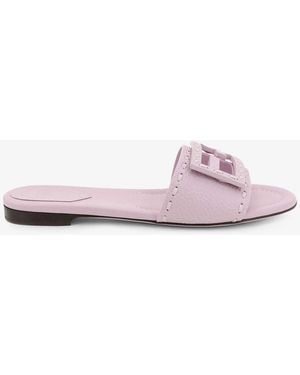 Fendi Leather Tube Sandals - Pink