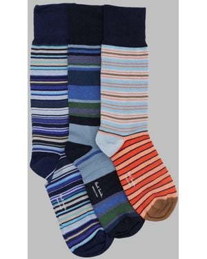 Paul Smith 3-Pack Calzini A Righe - Blue