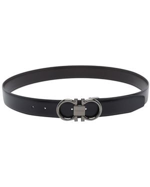 Ferragamo Double Adjustable Gancini Belt - Black
