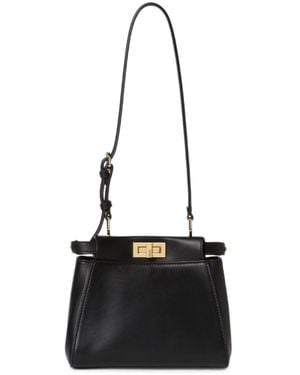 Fendi My Peekaboo Xs Leather Handbag - Black
