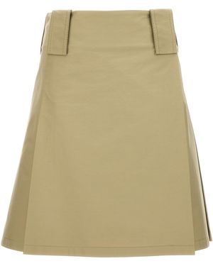Burberry Pleated Skirt - Natural