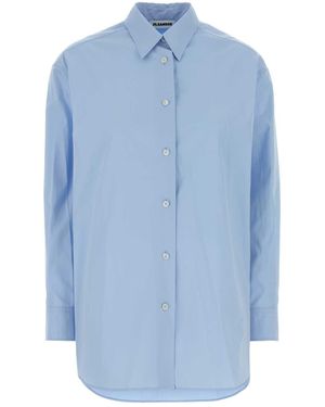 Jil Sander Light- Poplin Oversize Shirt - Blue
