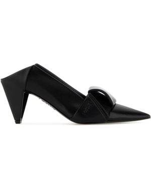 Loewe Leather Origami Mules - Black