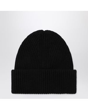 Almada Label Wool And Cashmere Beanie - Black