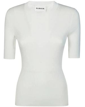 P.A.R.O.S.H. Short Sleeve Sweater - White
