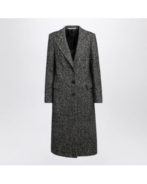 Tagliatore Single-Breasted Herringbone Coat - Black
