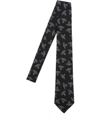 Vivienne Westwood Multi Orb Motif Tie - Black