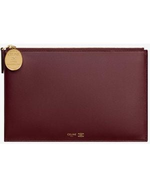 Celine Duo Leather Clutch Bag - Purple
