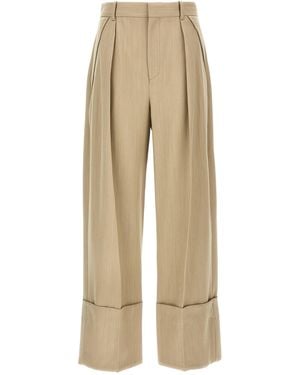 Victoria Beckham Wide-Leg Pants - Natural