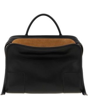 Loewe Leather Amazona 180 X Shopping Bag - Black