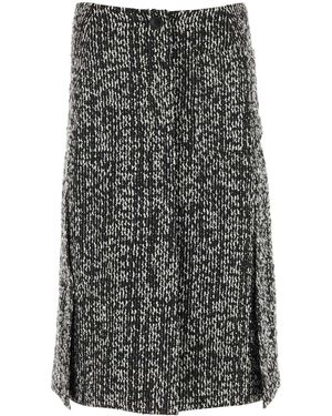 Lanvin Two-Tone Boucle Skirt - Gray