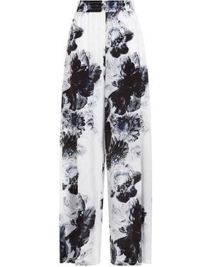 McQueen Luxurious High-Rise Silk Pants For - Black