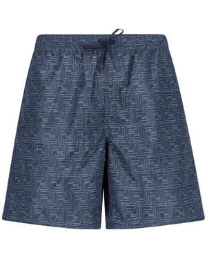 Fendi Ff' Swim Shorts - Blue