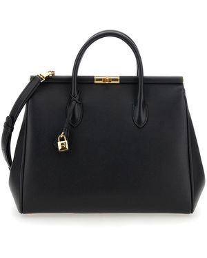 ハンドバッグ Marlene leather handbag with charm detail on the front Dolce & Gabbana Marlene Leather Handbag With Charm Detail On