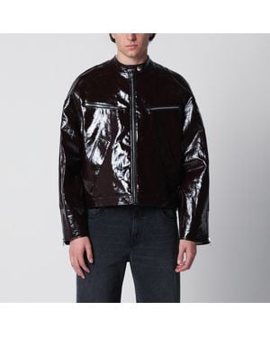 Séfr Ristretto Racer Coated Linen Jacket - Black