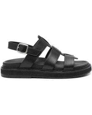 Celine Cage Leather Sandals - Black