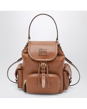 Miu Miu Cognac Calfskin Backpack - Brown