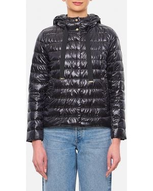 Herno Ultra-Lightweight Nylon Down Jacket With Hood - Black
