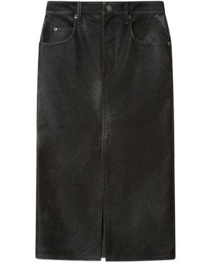 Isabel Marant Marant Etoile Bisane Faux Leather Skirt - Black