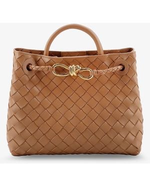 Bottega Veneta Andiamo Small Leather Crossbody Bag - Brown