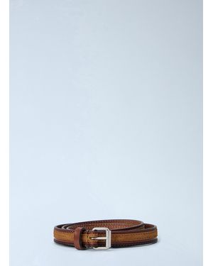 Dries Van Noten Textured Leather Belt - Blue