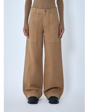 Moncler Wide-Leg Cargo Pants - Natural