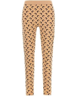 Marine Serre All-Over Moon Print Leggings - Natural