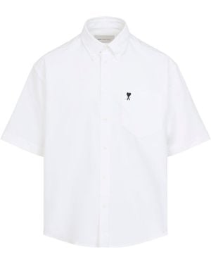 Ami Paris Ami Boxy Short Sleeve Shirt - White