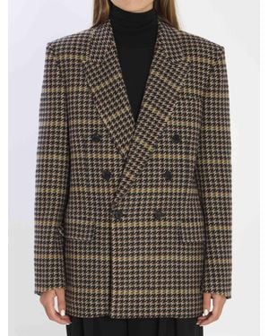 Saint Laurent Checked Wool Jacket - Multicolor