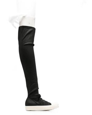 Rick Owens Drkshdw Over-The-Knee Denim Boots - Black