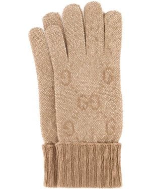 Gucci Logo Gloves - Brown